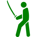 Samurai green pictogram