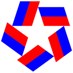 Red White Blue Star Design Negative Space Variation