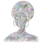 African Woman Illustration Geometric Wireframe Prismatic