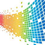 Tiled pattern rainbow colors