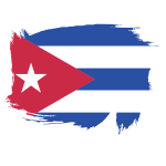 Cuba flag painted