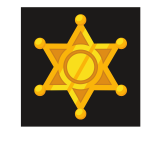 Golden sheriff badge