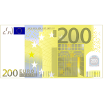 Two hundred Euro note vector clip art