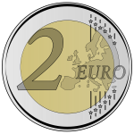 Vector graphics of two euro coin