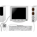 Set-up computer vector clip art