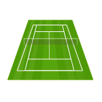 Grass tennis court vector illustration