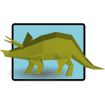 Green triceratops vector drawing