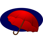 Red umbrella on a blue background vector graphics