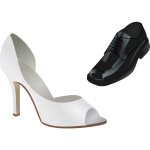 Male and female wedding shoes vector image