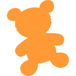 Bear toy silhouette vector image