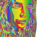 Woman Portrait Polyprismatic Pattern