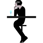 Woman having drink vector clip art