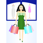 Woman shopping vector clip art