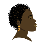 African girl with closed eyes profile vector drawing