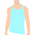 Vector clip art of top of male body with a vest on