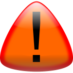 Warning button vector drawing