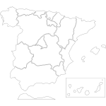 Vector image of map of Spanish regions