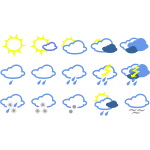 Weather forecast symbols collection vectors