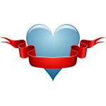 Vector illustration of heart and ribbon