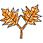 Orange leaves drawing vector image