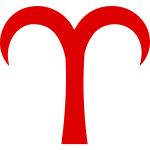 Red Aries symbol