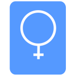 Vector drawing of modern blue women's toilet sign