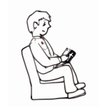 Boy sitting reading vector image