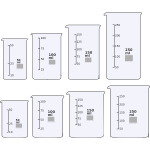 Beakers 50-250 ml vector illustration