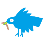 Vector clip art of colored feathers bird with a beard