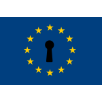 European Union flag with a keyhole