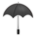 Vector clip art of grayscale umbrella