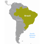 Brazil location map vector image