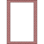 Vector drawing of layered bricks border