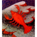 Red crab drawing