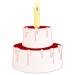 Vector illustration of small cake with cherry on top