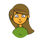 Long haired girl avatar vector drawing