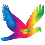 Chromatic Flying Dove Silhouette 3