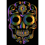 Chromatic Sugar Skull Silhouette