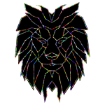 Chromatic Polygonal Lion Face