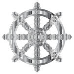 Chrome Ornate Dharma Wheel