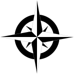 Compass rose in black and white