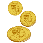 Vector clip art of gold currency coin