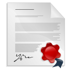 Document with signature and seal vector image