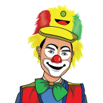 Colorful clown drawing