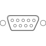 Drawing of serial connector DB-9 RS-232