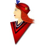 Vector drawing of elegant woman with red hat