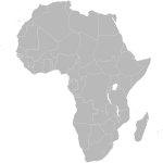 Map of Africa with Ethiopia highlighted vector image