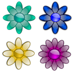 Flowers with eight petals vector image