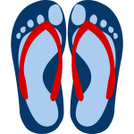 Flip flops with feet imprint vector image