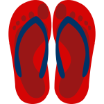 Flip flops with feet imprint vector clip art